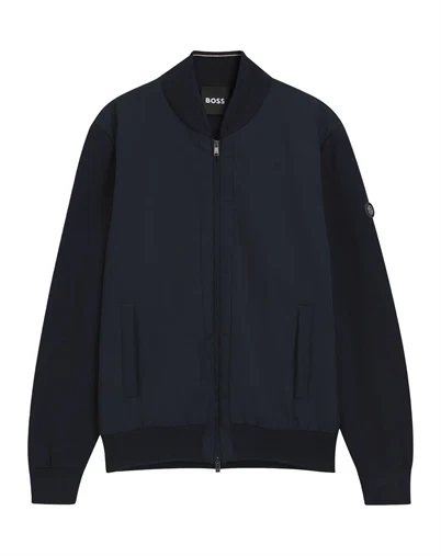 Hugo Boss - Cotton-Knit Hybrid Jakke - Dark Blue 